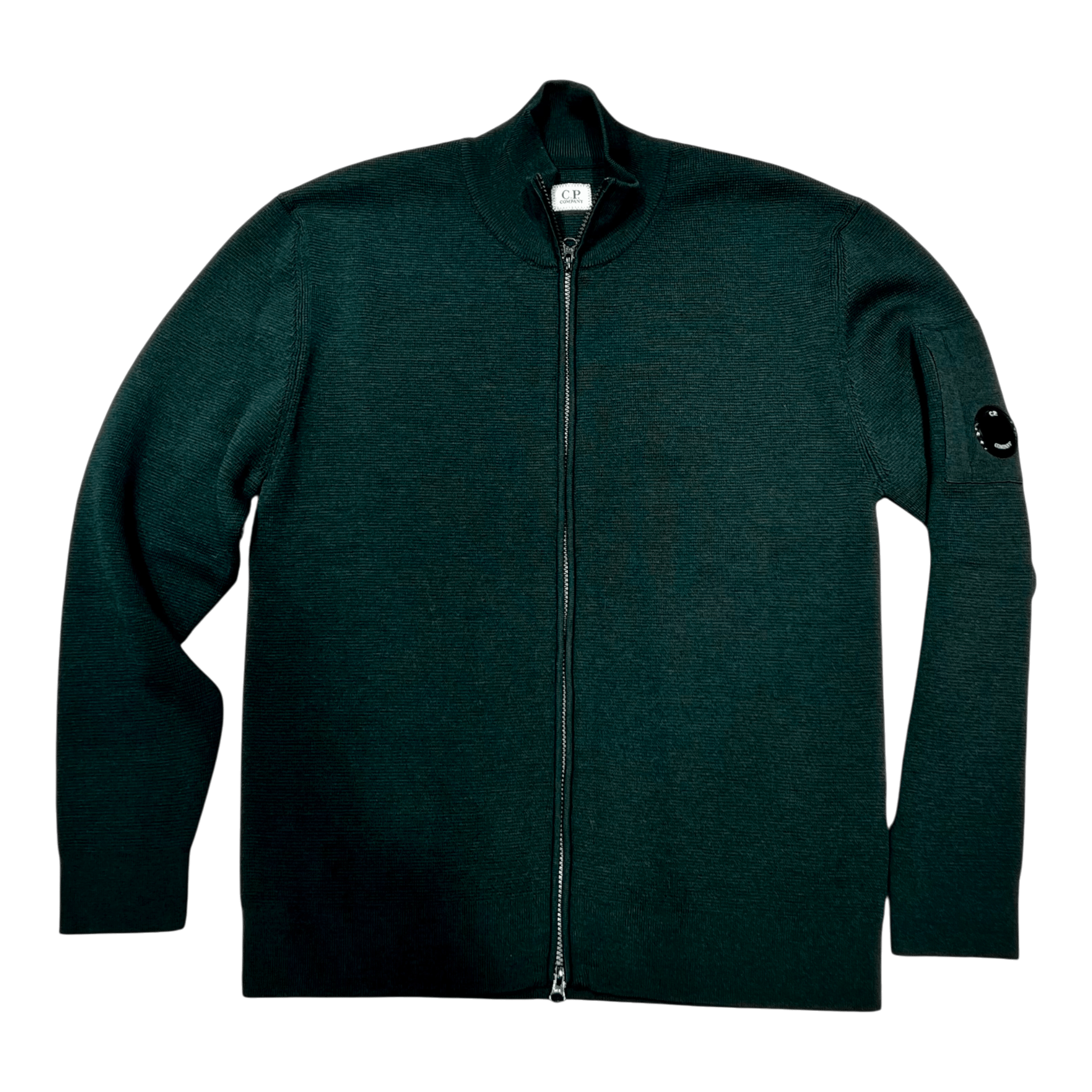 UNIT Hamburg - C.P. Company, Re - Wool Cardigan – mit Linse, grün - C.P. Company