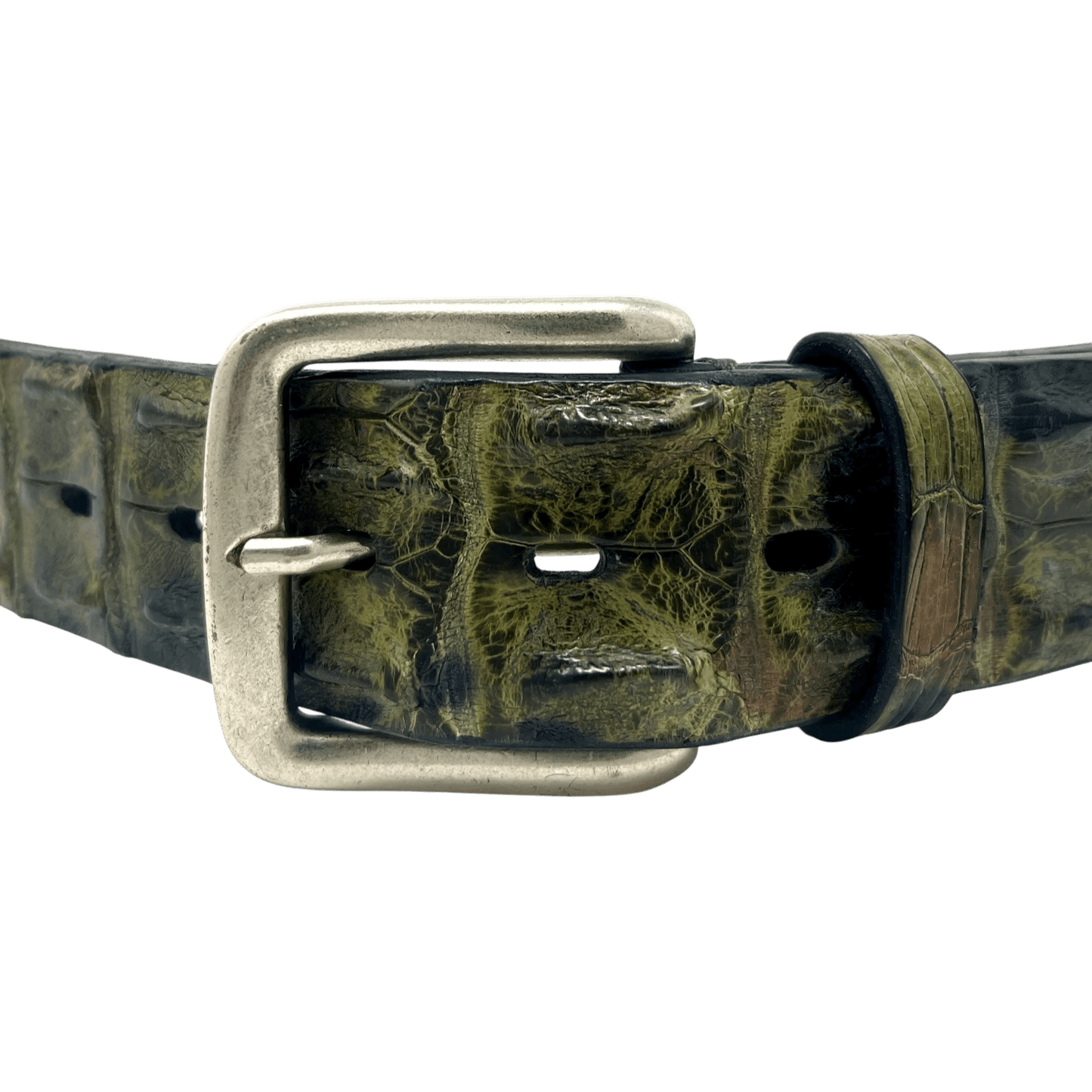 UNIT Hamburg - Fausto Colato, Croco Camouflage Gürtel, oliv - Fausto Colato