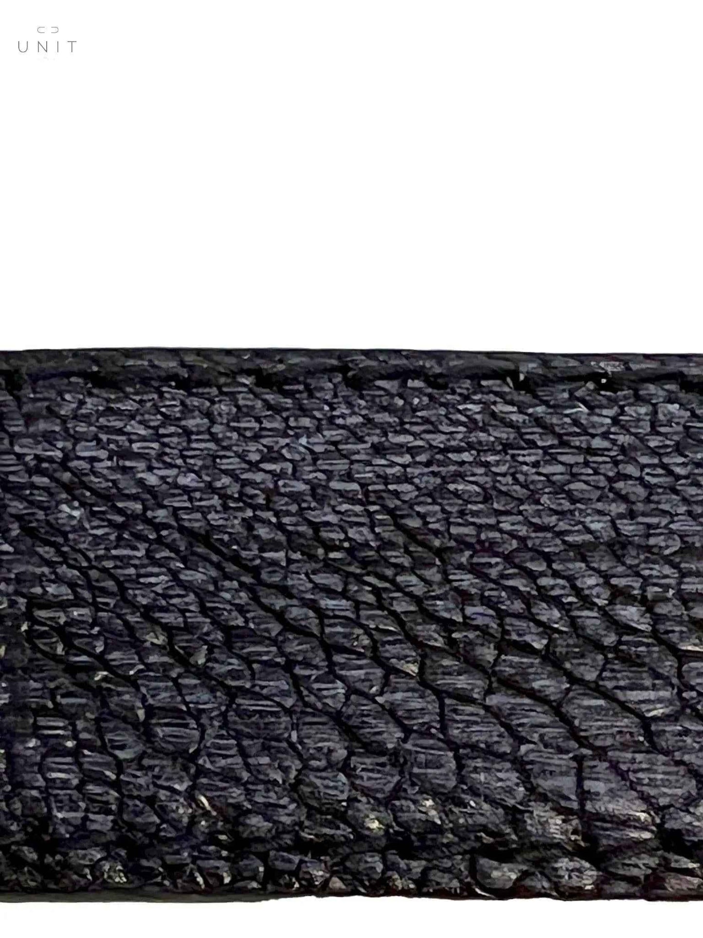 Fausto Colato, embossed leather, matt black - blue - UNIT Hamburg