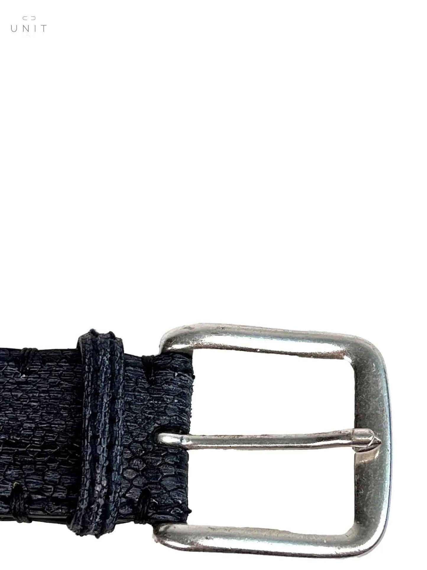 Fausto Colato, embossed leather, matt black - blue - UNIT Hamburg