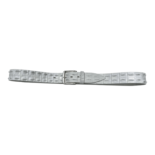 UNIT Hamburg - Fausto Colato belt, crocodile center back, clinical white, only on order - UNIT Hamburg