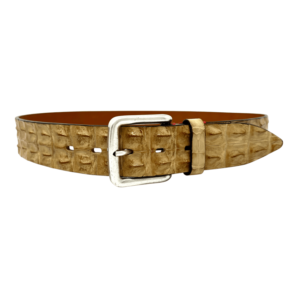 Fausto Colato, Gürtel aus Krokodilruecken, brandy - UNIT Hamburg