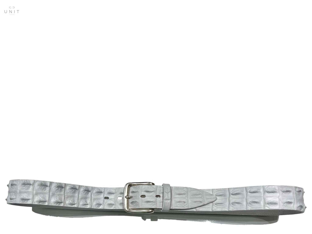 ファウスト・コラート ベルト、クロコダイル センターバック、クリニカルホワイト、受注生産 - UNIT Hamburg