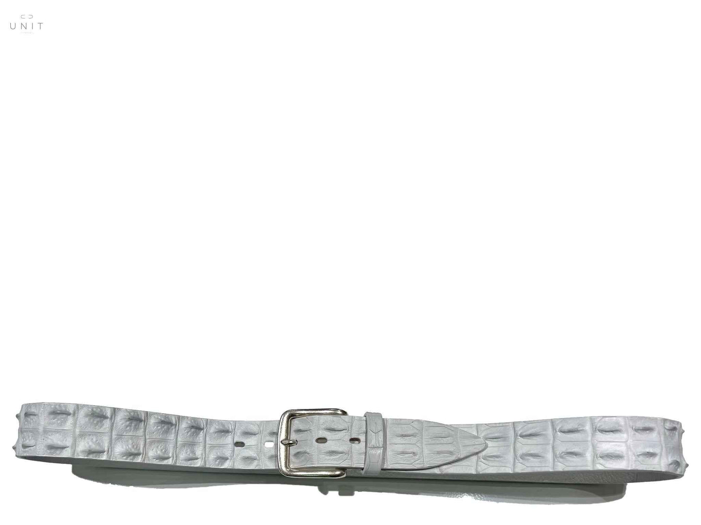 ファウスト・コラート ベルト、クロコダイル センターバック、クリニカルホワイト、受注生産 - UNIT Hamburg