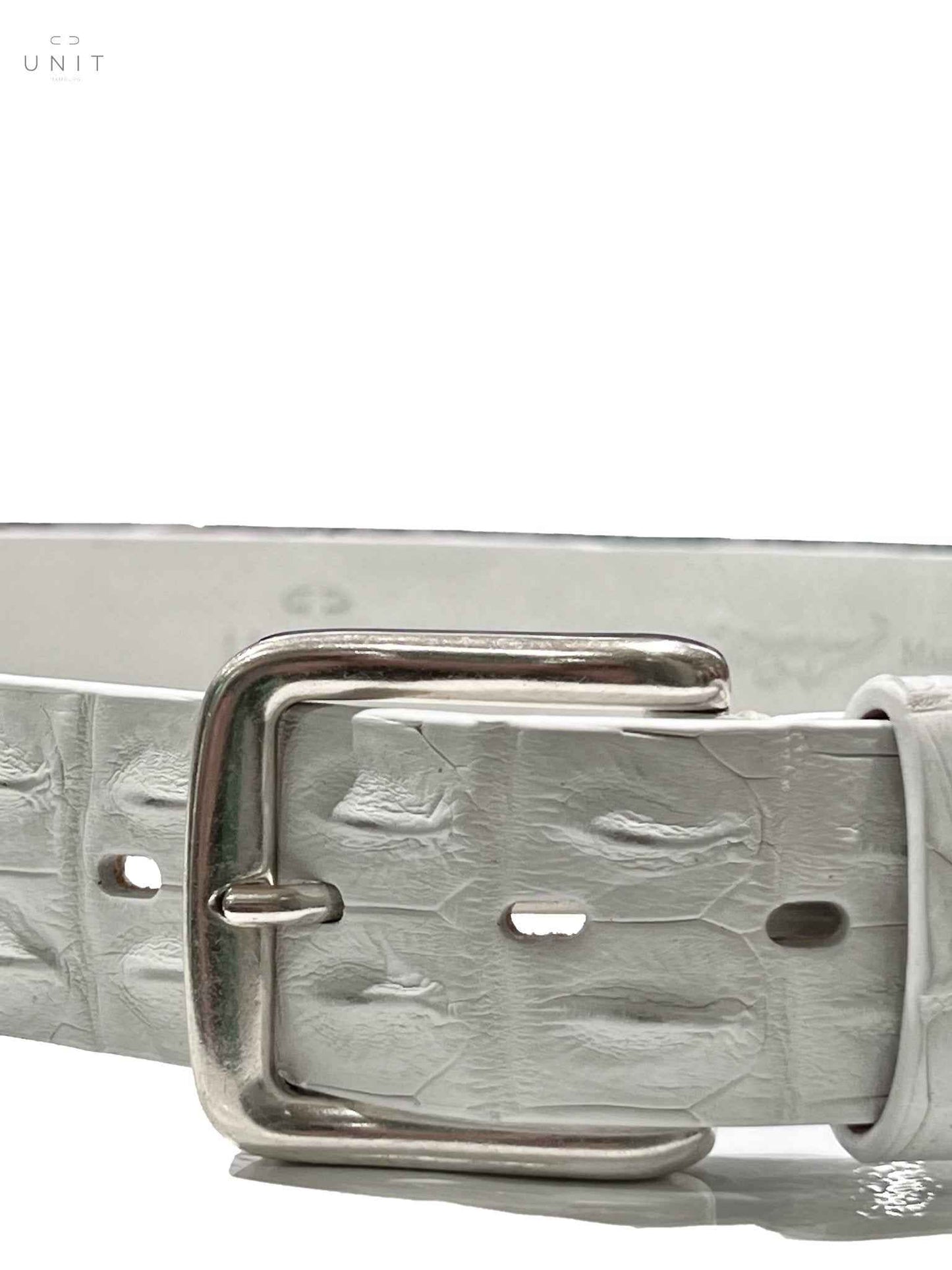ファウスト・コラート ベルト、クロコダイル センターバック、クリニカルホワイト、受注生産 - UNIT Hamburg
