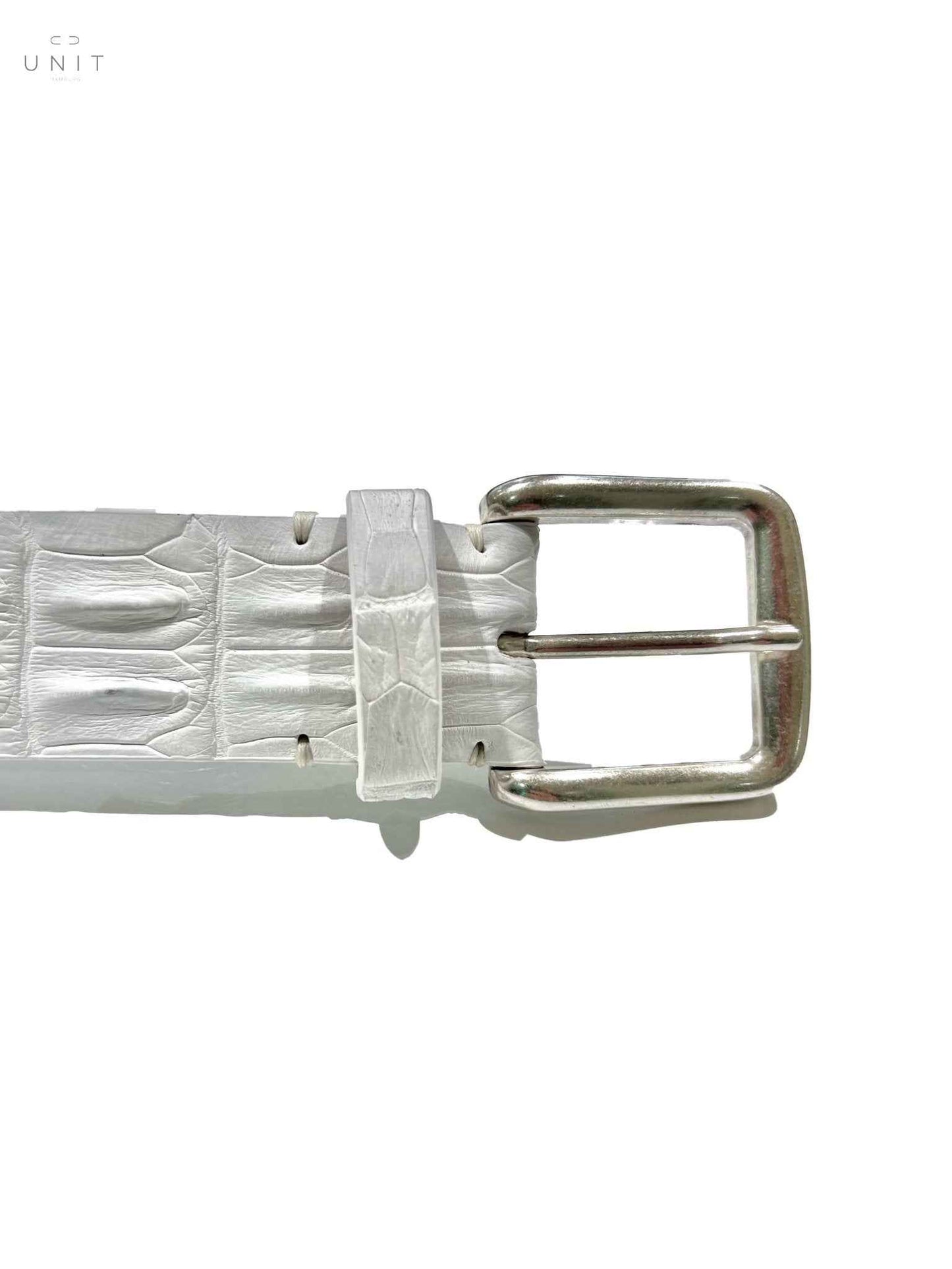 ファウスト・コラート ベルト、クロコダイル センターバック、クリニカルホワイト、受注生産 - UNIT Hamburg