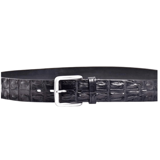 UNIT Hamburg - Fausto Colato, crocodile back center belt, black - Fausto Colato