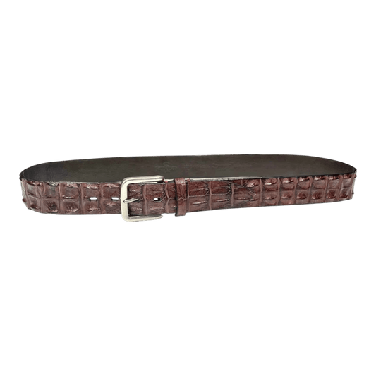 UNIT Hamburg - Fausto Colato, crocodile back center belt, brown - Fausto Colato