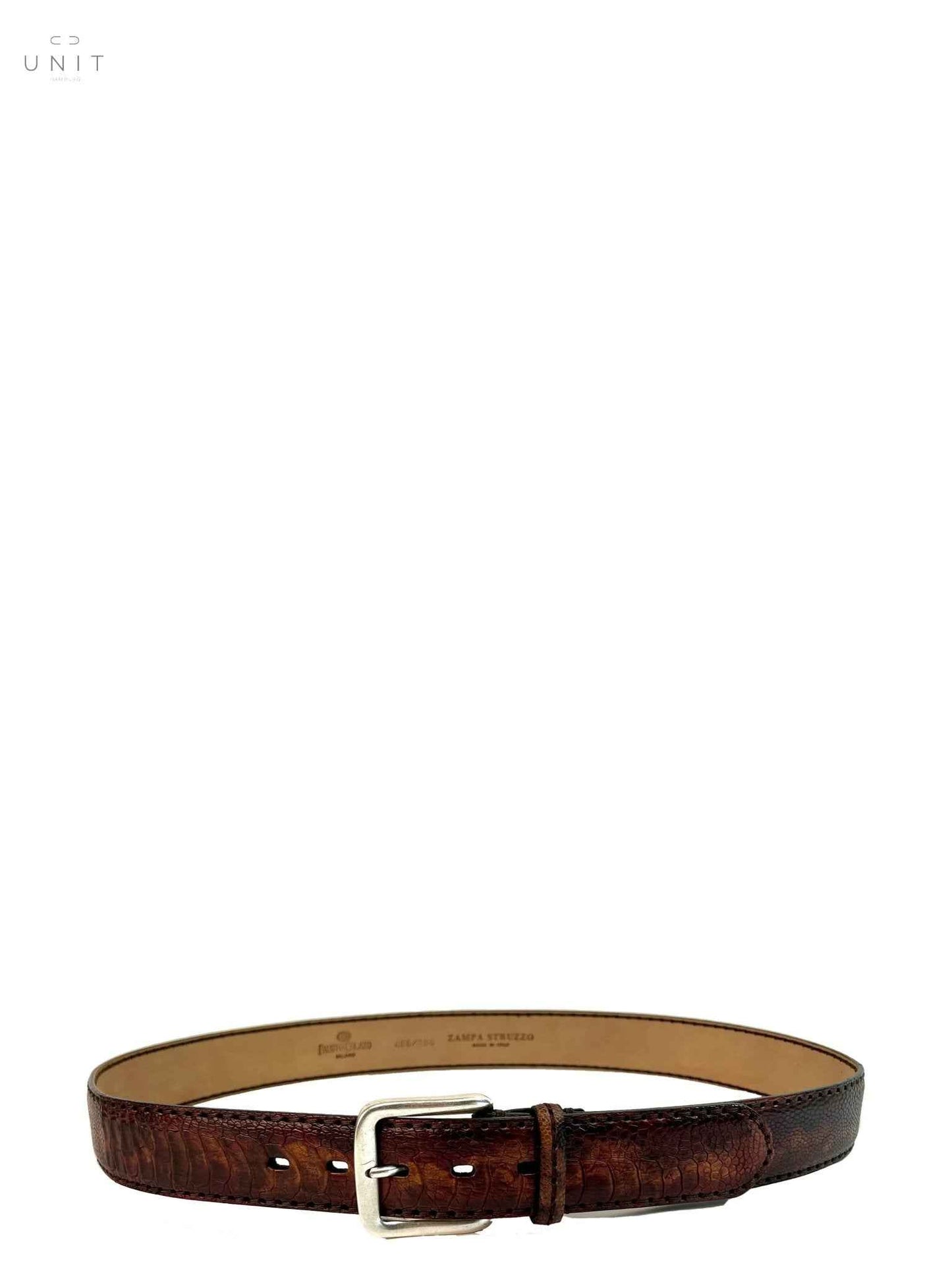 ファウスト・コラート、オーストリッチ・フット・ベルト、ヴィンテージ・ブラウン - UNIT Hamburg