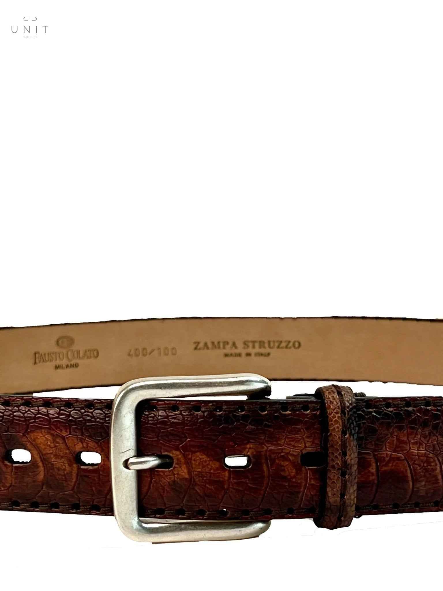 ファウスト・コラート、オーストリッチ・フット・ベルト、ヴィンテージ・ブラウン - UNIT Hamburg
