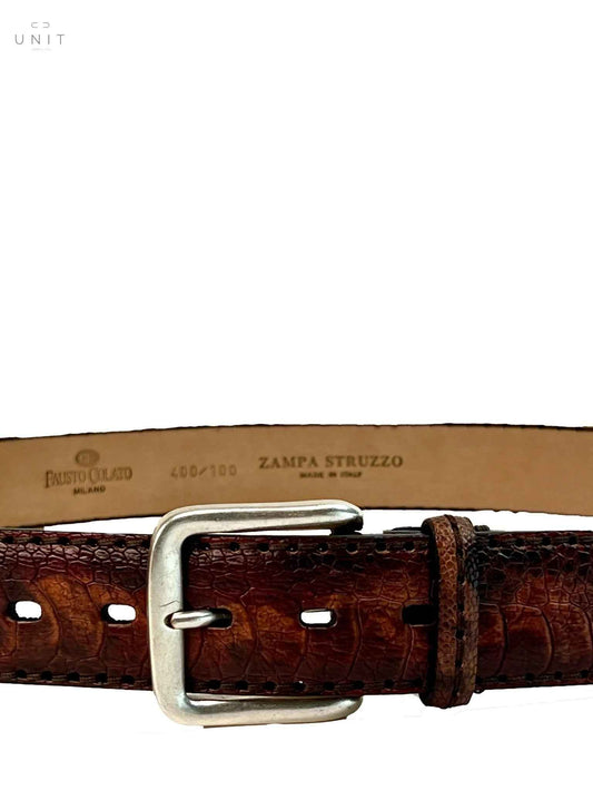 Fausto Colato, ostrich foot belt, vintage brown