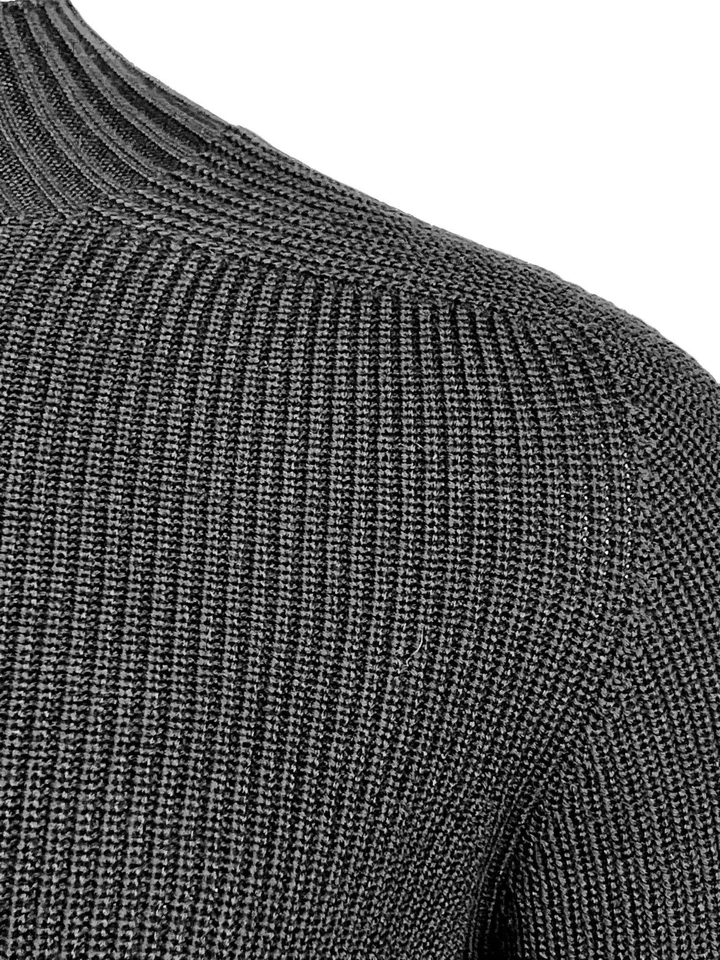 グランサッソ、レインウールタートルネック、ブラック