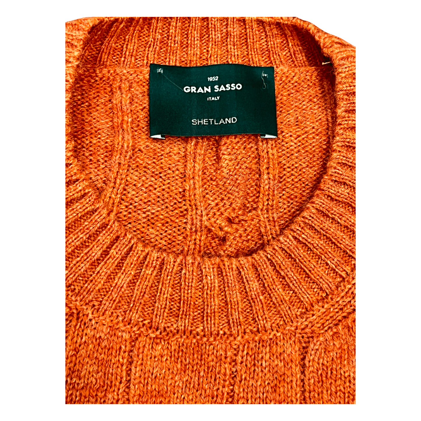 UNIT Hamburg - Gran Sasso, Shetlandwolle, Rundhals, Zopfstrick, Orange - Gran Sasso