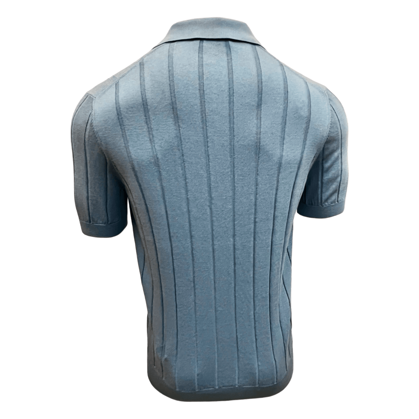 UNIT Hamburg - Gran Sasso, Strickhemd, Baumwolle, Streifen, mittelblau - Gran Sasso