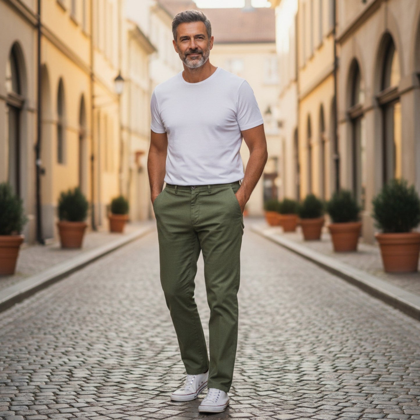 UNIT Hamburg - GTA il Pantalone, Davide, Baumwolle - Leinen, oliv - GTA il Pantalone