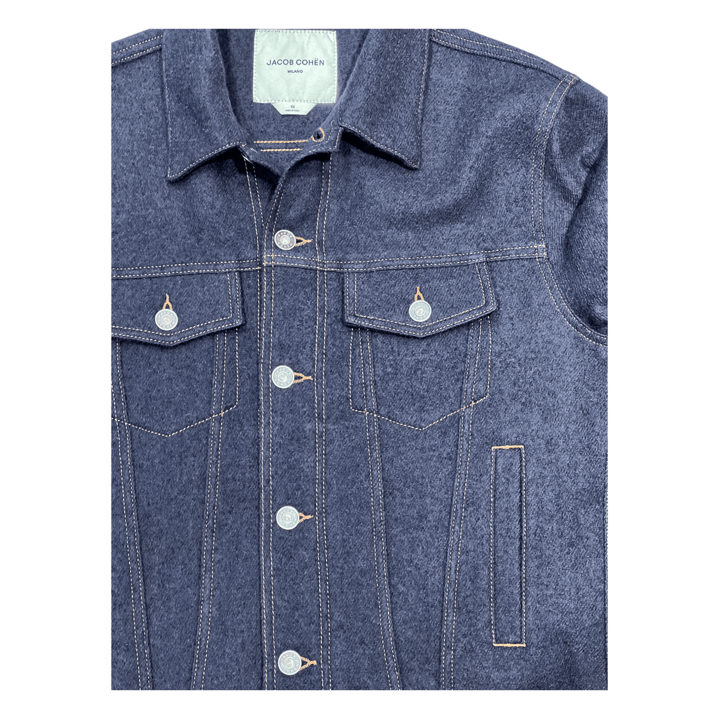 UNIT Hamburg - Jacob Cohën. Jeansjacke aus Wolle, dark navy - Jacob Cohën