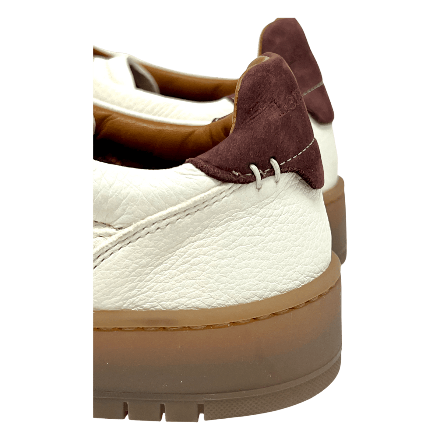UNIT Hamburg - Lemargo, Jannik Sneaker, Hirschleder, Naturgummisohle, weiß mit chianti - Lemargo