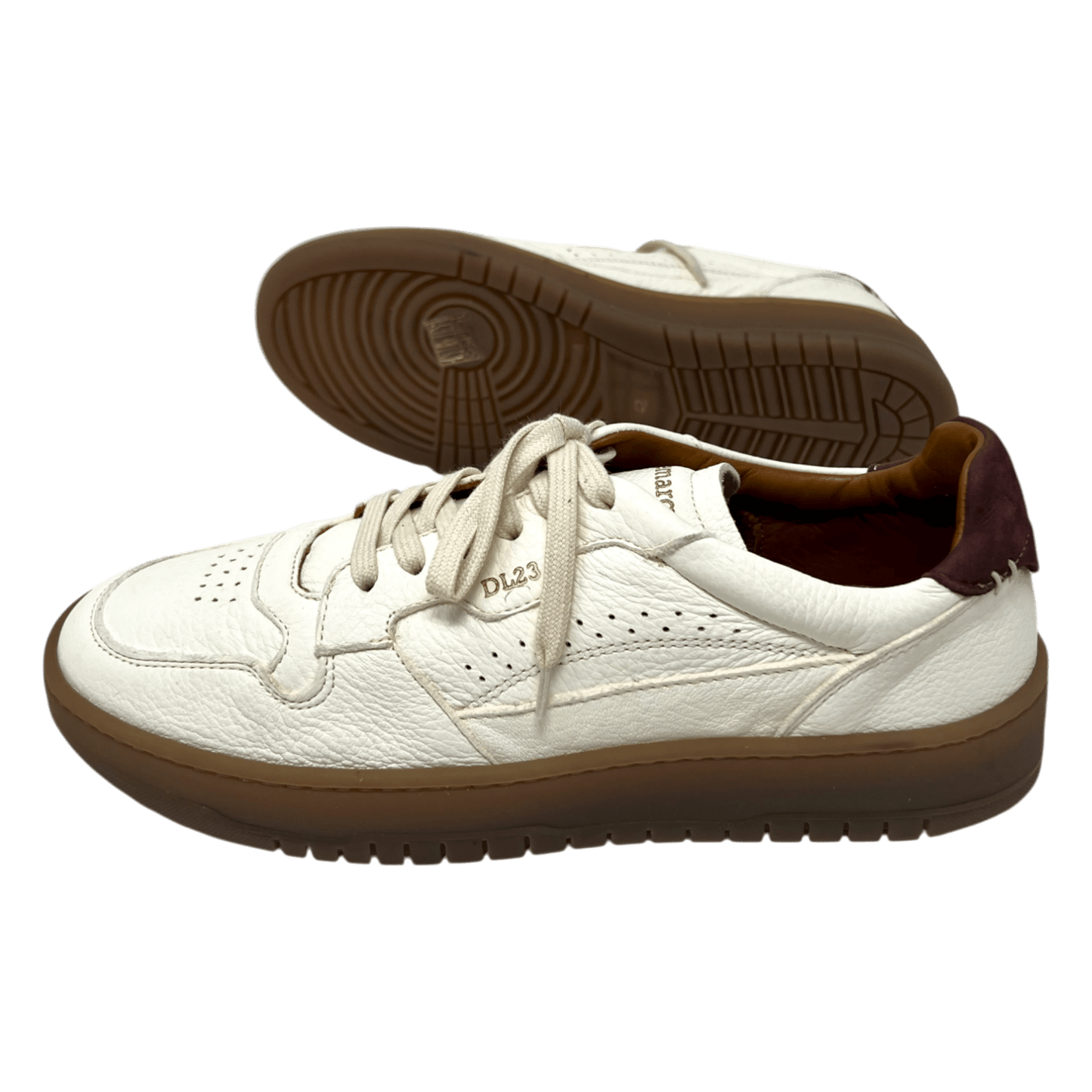 UNIT Hamburg - Lemargo, Jannik Sneaker, Hirschleder, Naturgummisohle, weiß mit chianti - Lemargo