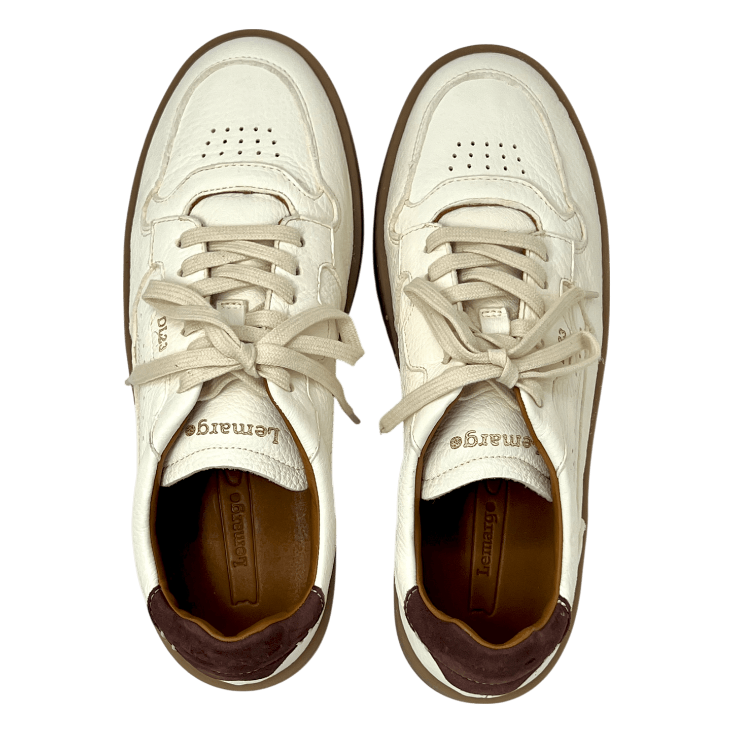 UNIT Hamburg - Lemargo, Jannik Sneaker, Hirschleder, Naturgummisohle, weiß mit chianti - Lemargo