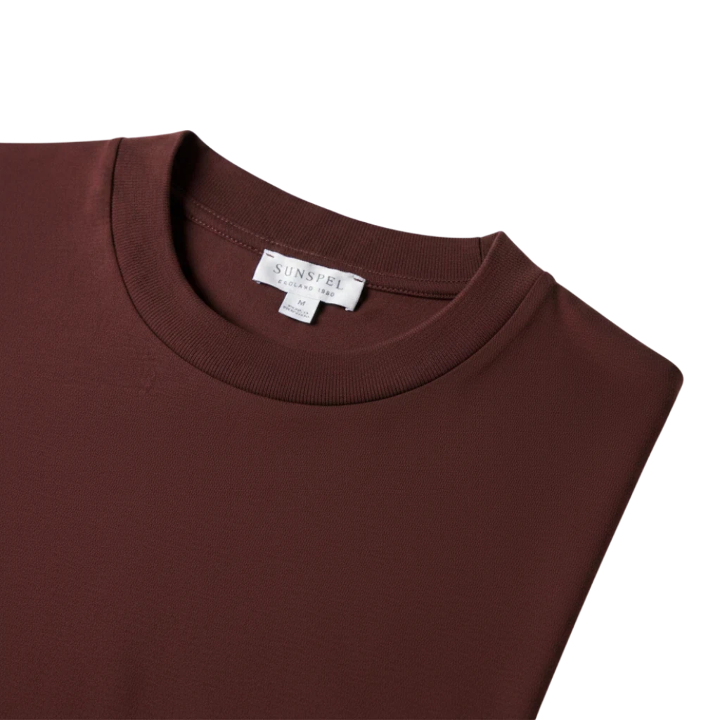 Sunspel schweres Supima T-Shirt rotbraun
