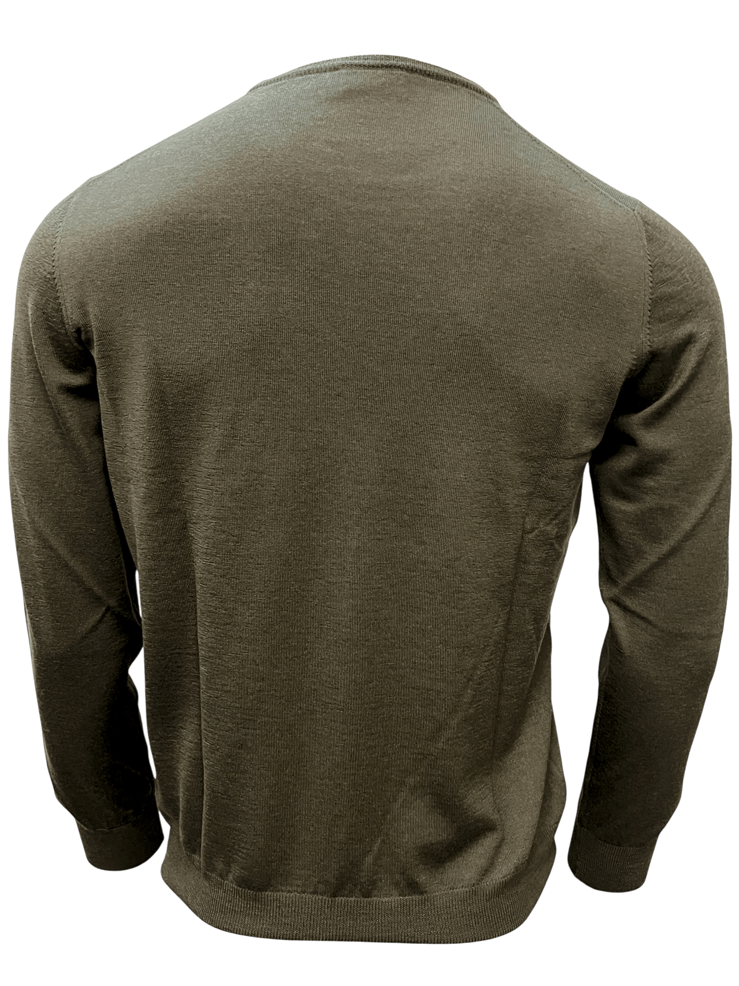 UNIT Hamburg - Never Laundry Merino Feinstrick Rundhals oliv - Never Laundry