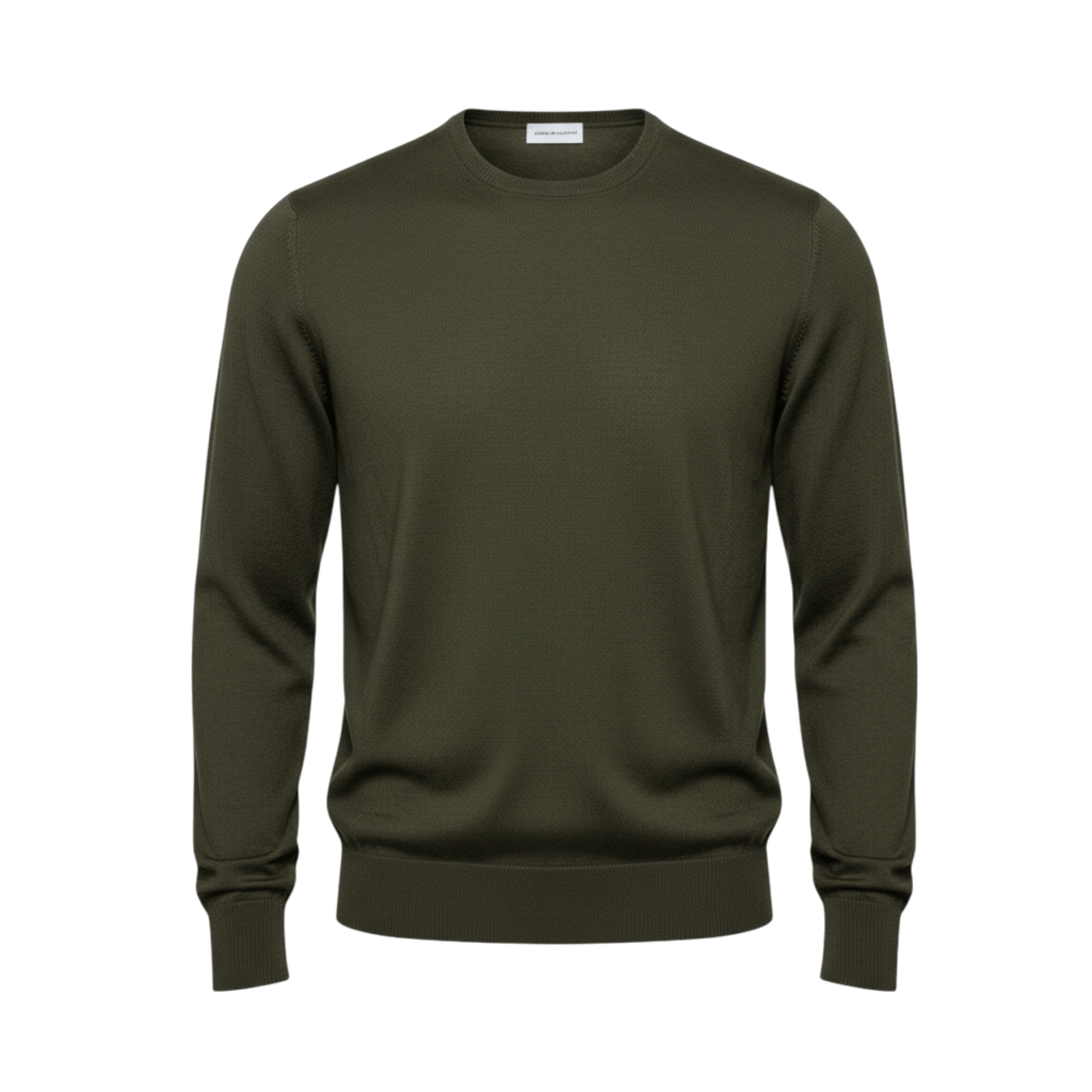 UNIT Hamburg - Never Laundry Merino Feinstrick Rundhals oliv - Never Laundry