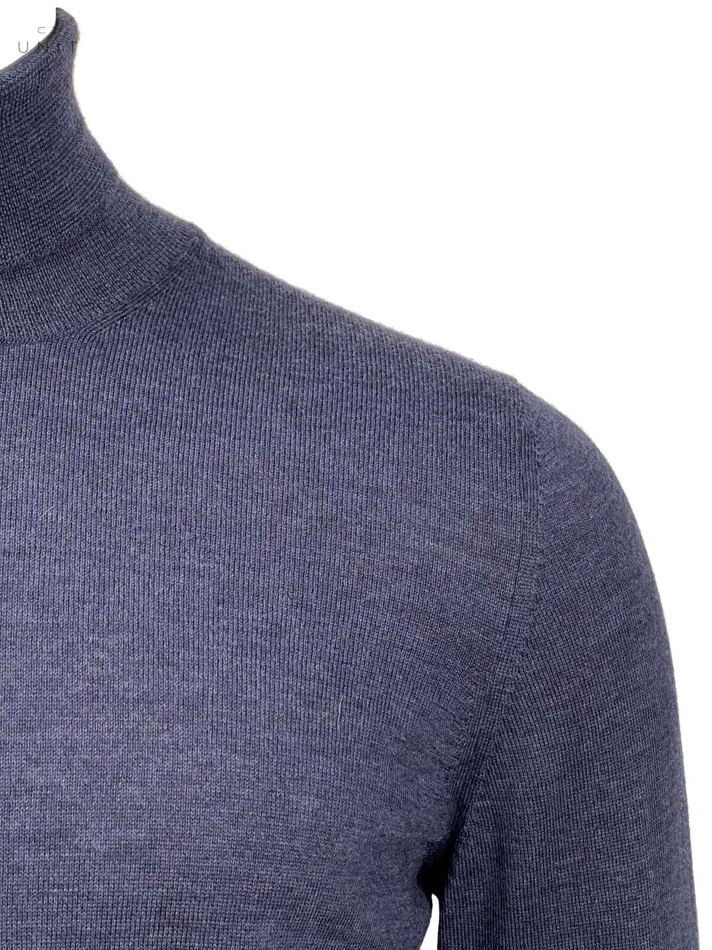 Never Laundry, メリノタートルネック、ブルーメランジ