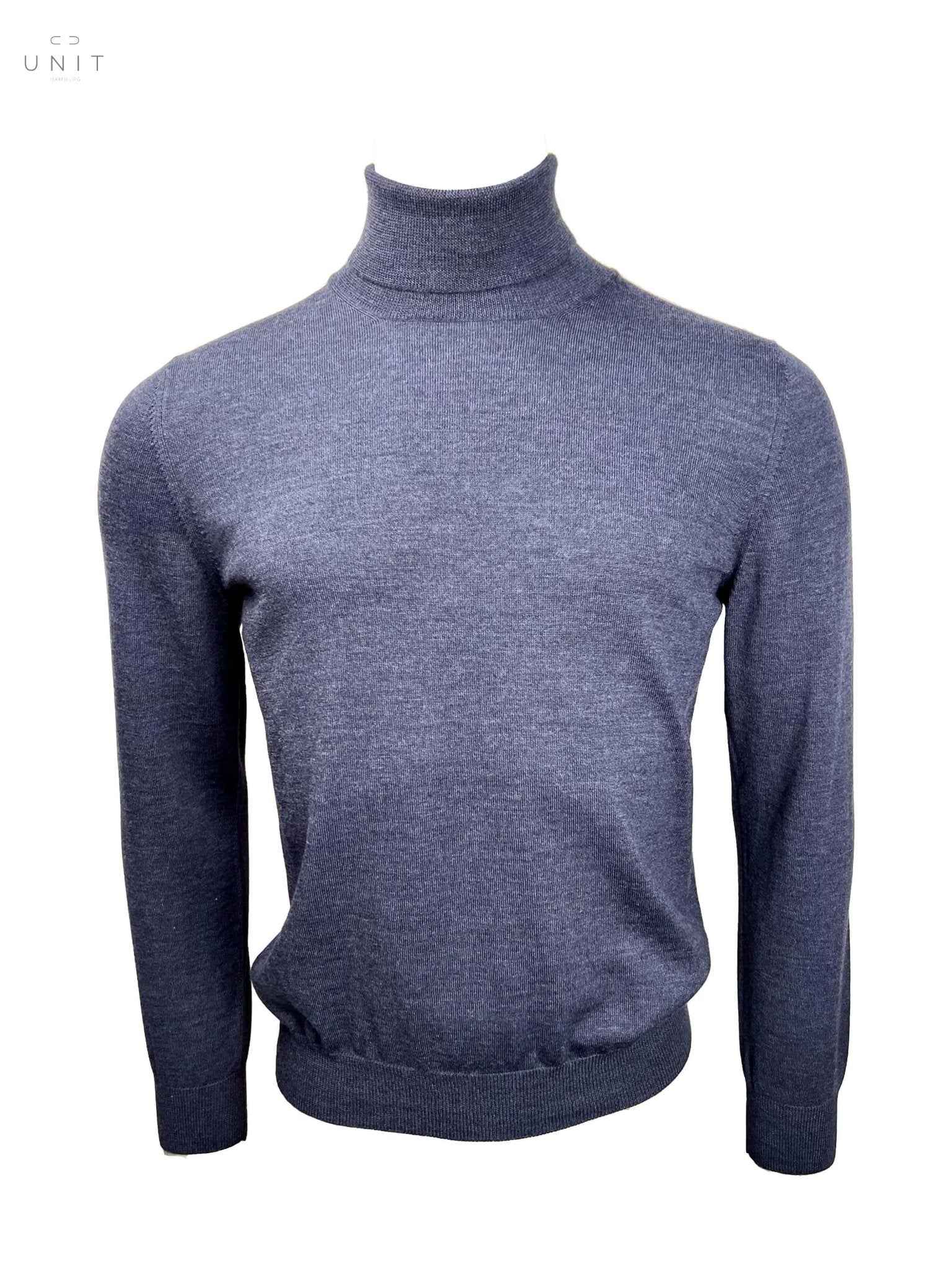 Never Laundry, メリノタートルネック、ブルーメランジ