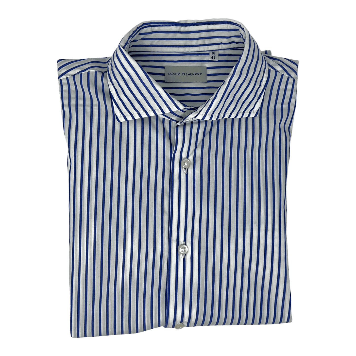 UNIT Hamburg - Never Laundry, slim fit, cotton, dark blue - white striped - Never Laundry