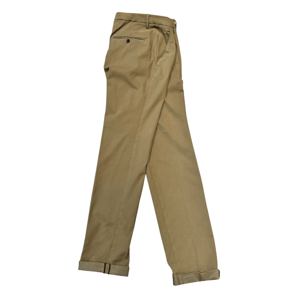 UNIT Hamburg - Never Laundry, Versilia, Baumwollhose Gabardine, beige - grün - Never Laundry