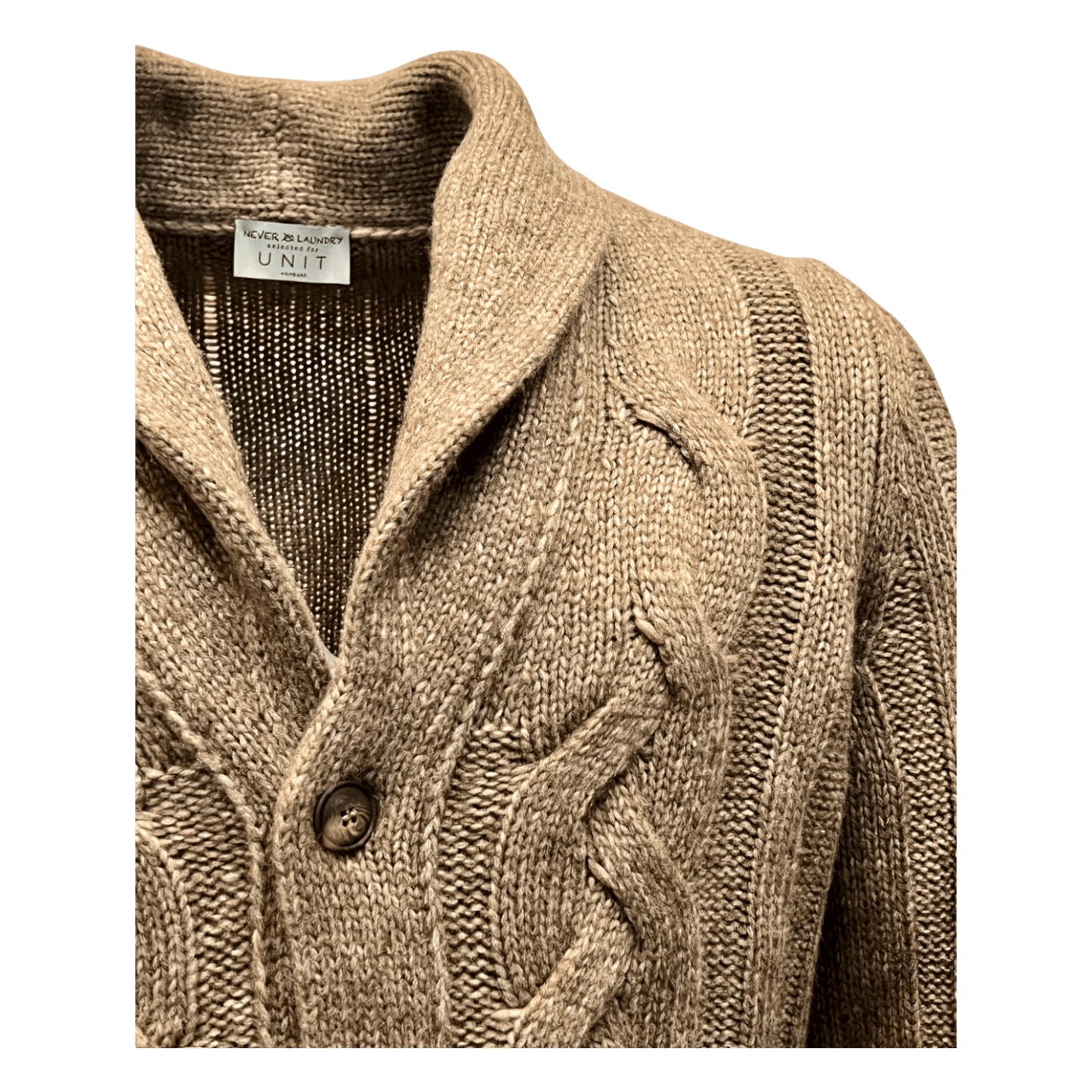 UNIT Hamburg - Never Laundry Zopfstrick Cardigan – Strickjacke, mittelbraun - Never Laundry