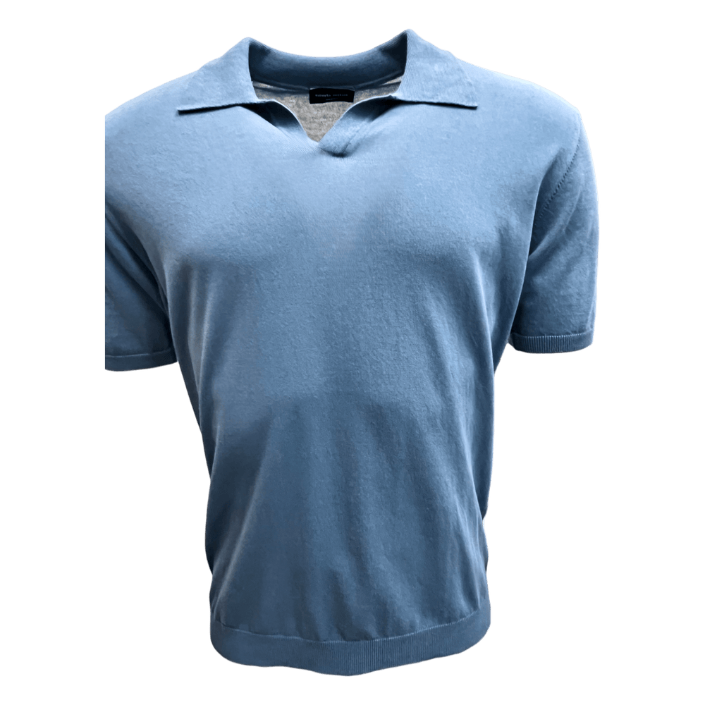 UNIT Hamburg - Roberto Collina, Baumwollstrick, Polo, denimblau - Roberto Collina