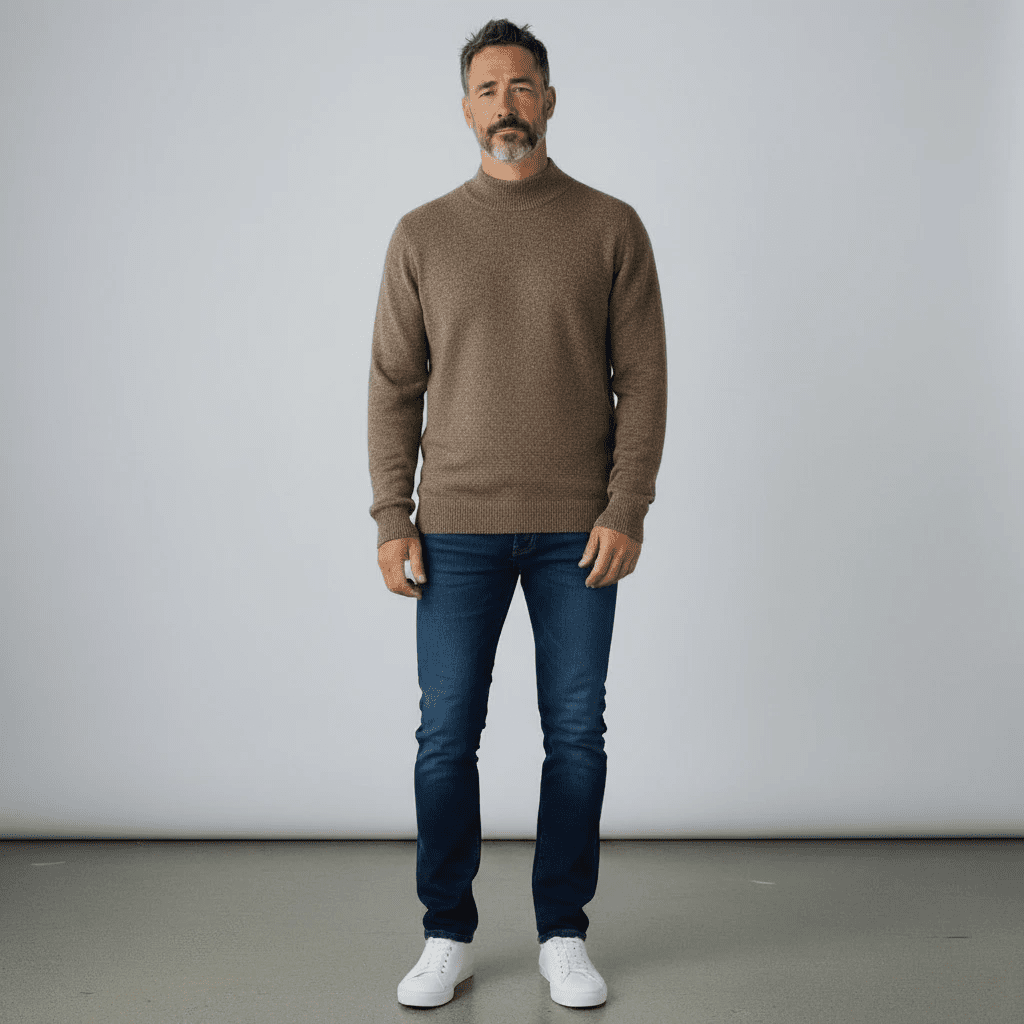 UNIT Hamburg - Roberto Collina, Merino / Baby Kamel Stehkragen, corteccia braun - Roberto Collina