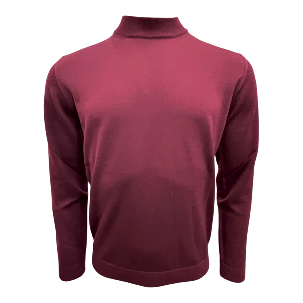 UNIT Hamburg - Roberto Collina メリノスタンドアップカラージャンパー 男性用, ボルドー - Roberto Collina