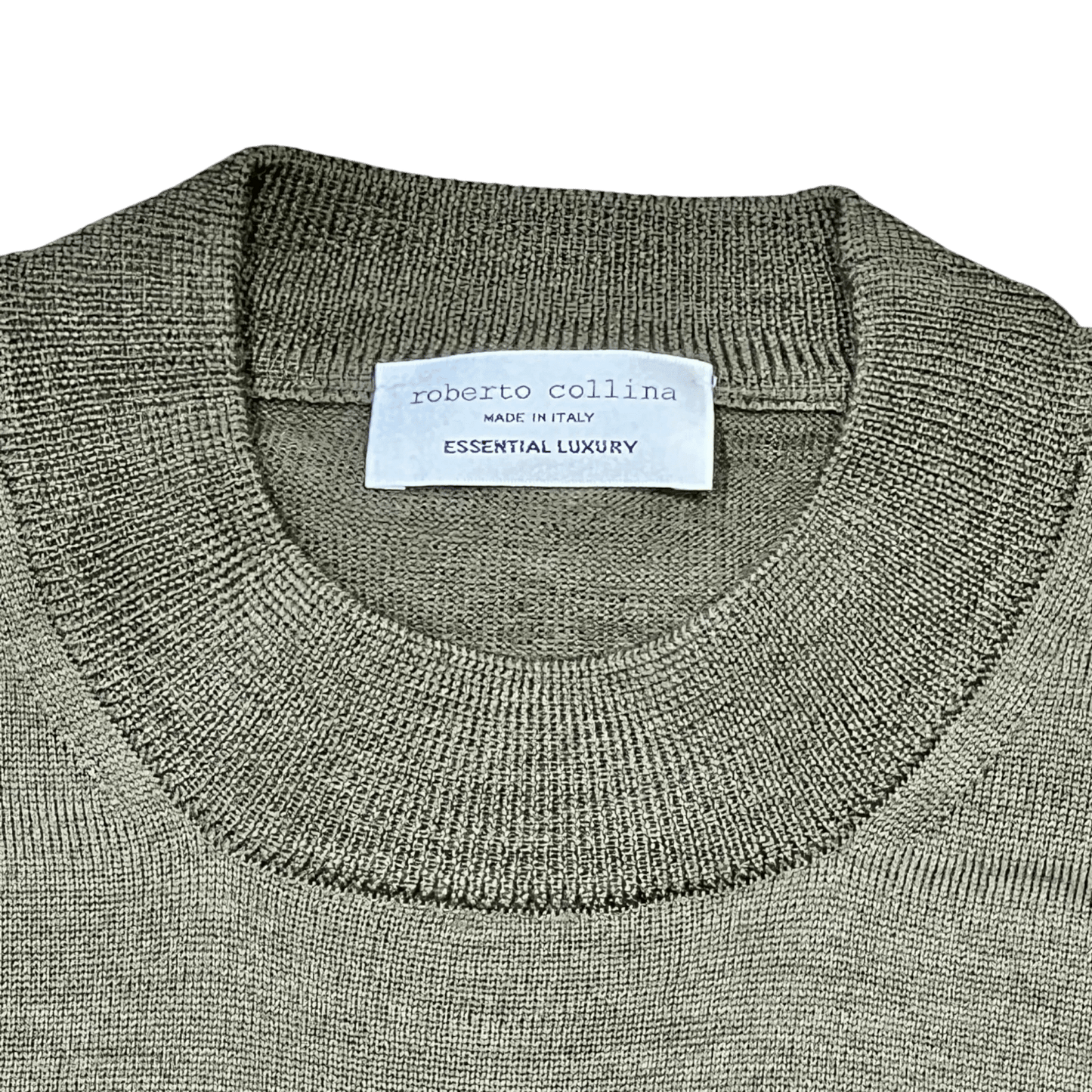 UNIT Hamburg - Roberto Collina, Merino Stehkragenpullover, militare grün - Roberto Collina