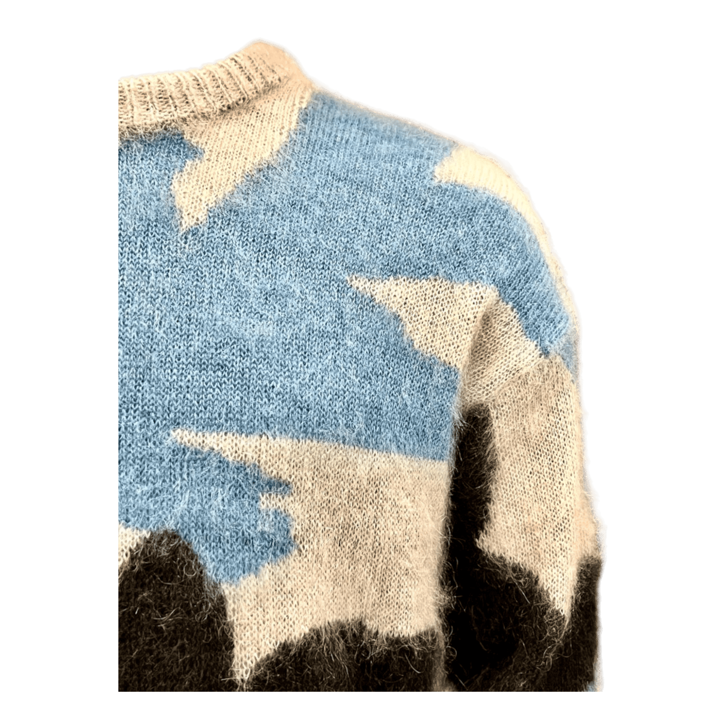 UNIT Hamburg - Roberto Collina, Mohair leichter Camouflage - Strick, hell - Roberto Collina