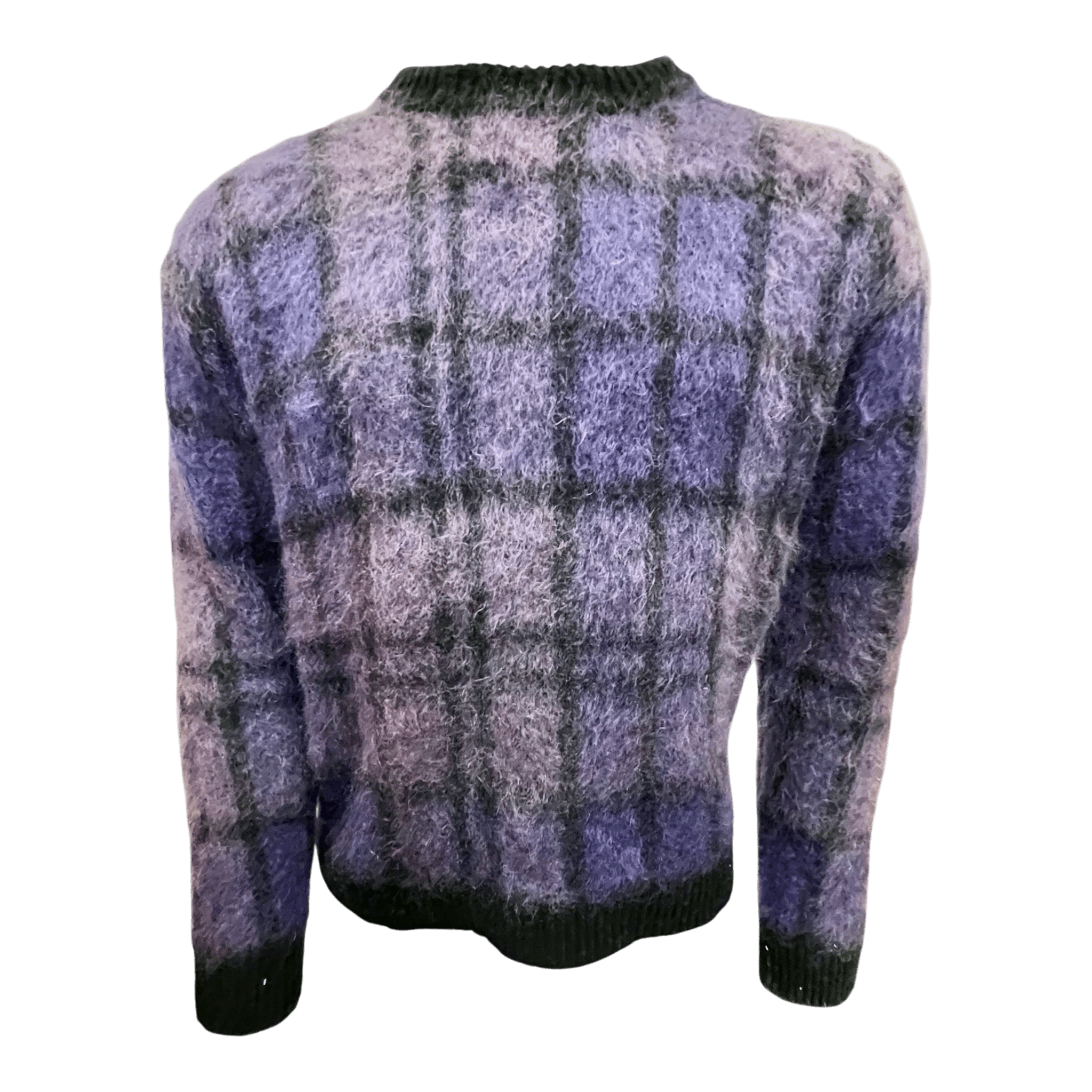 UNIT Hamburg - Roberto Collina、モヘアラウンドネック、パープルチェック - Roberto Collina