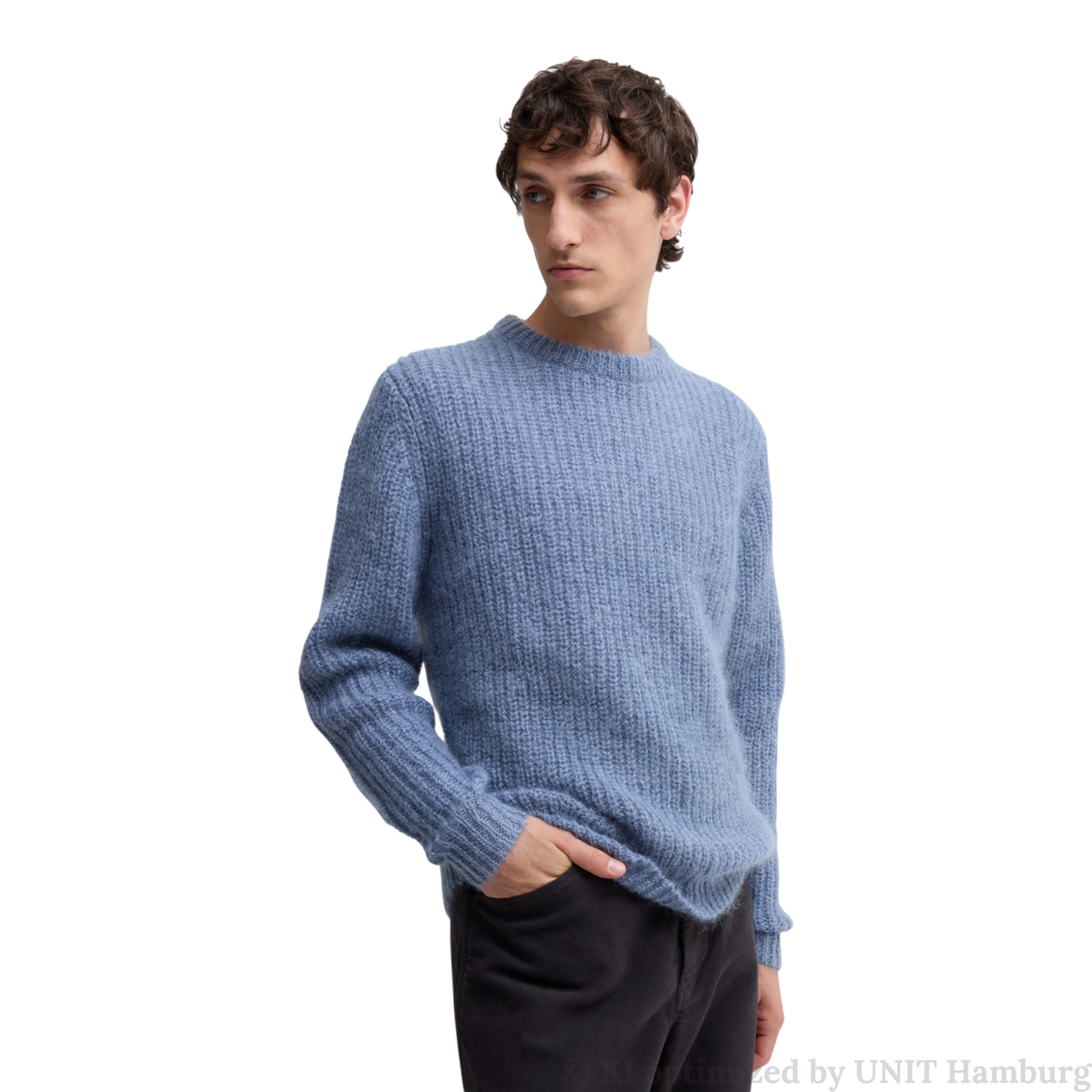 Watermarked - ASPESI, Mohair Pullover in Sky Blue