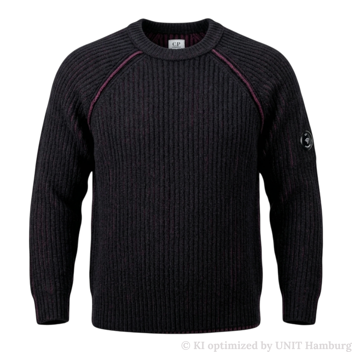 Watermarked - C.P. Company, Wool Fleece Knit Bi-Color Pullover