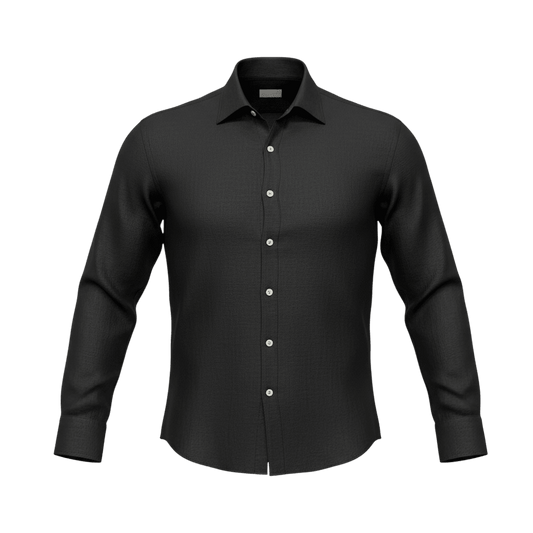 UNIT Hamburg - Sonrisa, linen shirt, fine quality, black - Sonrisa