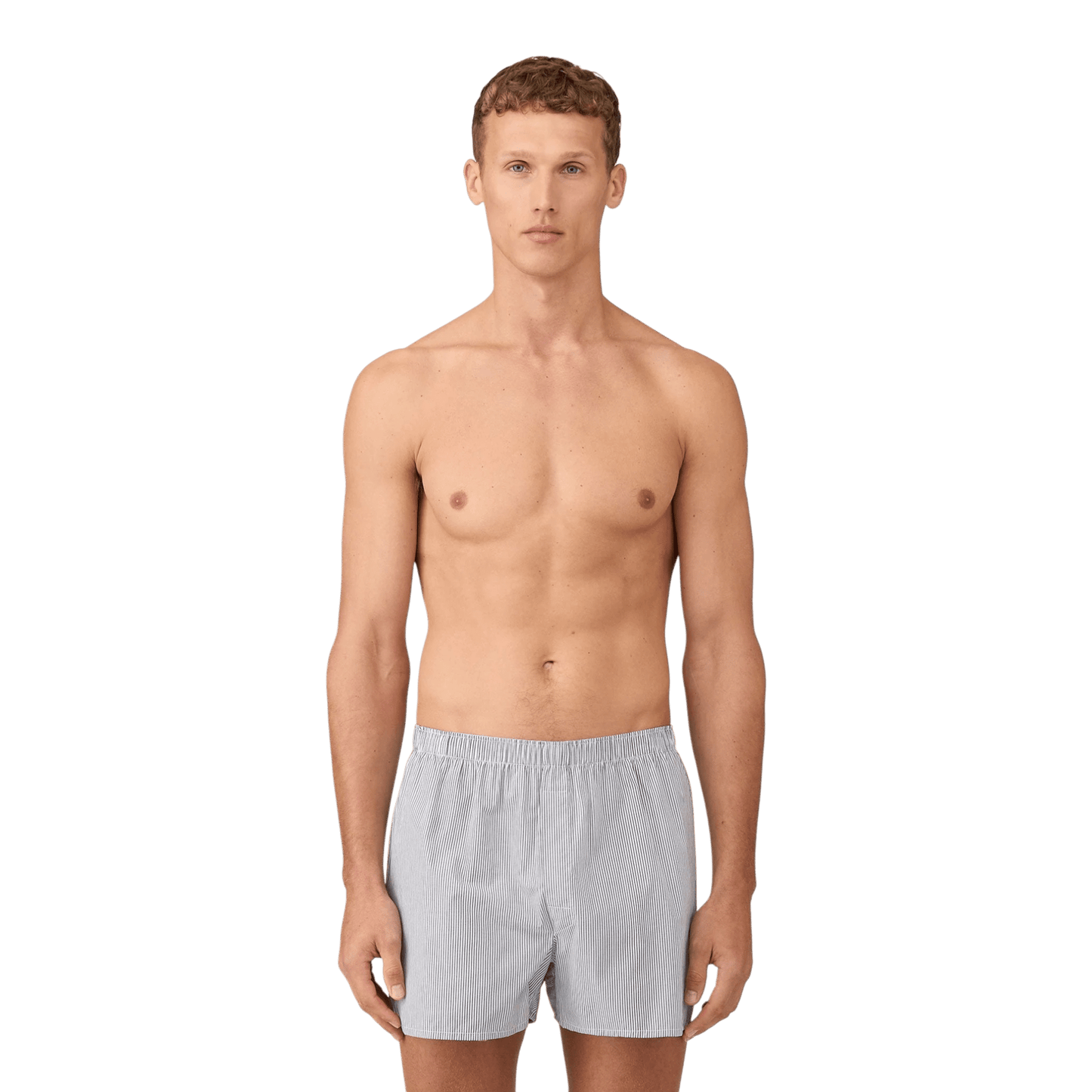 UNIT Hamburg - Sunspel, Classic Boxer Short, weiß - blaue Streifen - Sunspel