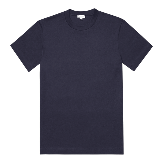 UNIT Hamburg - Sunspel, Maglietta in cotone Supima pesante, navy - Sunspel
