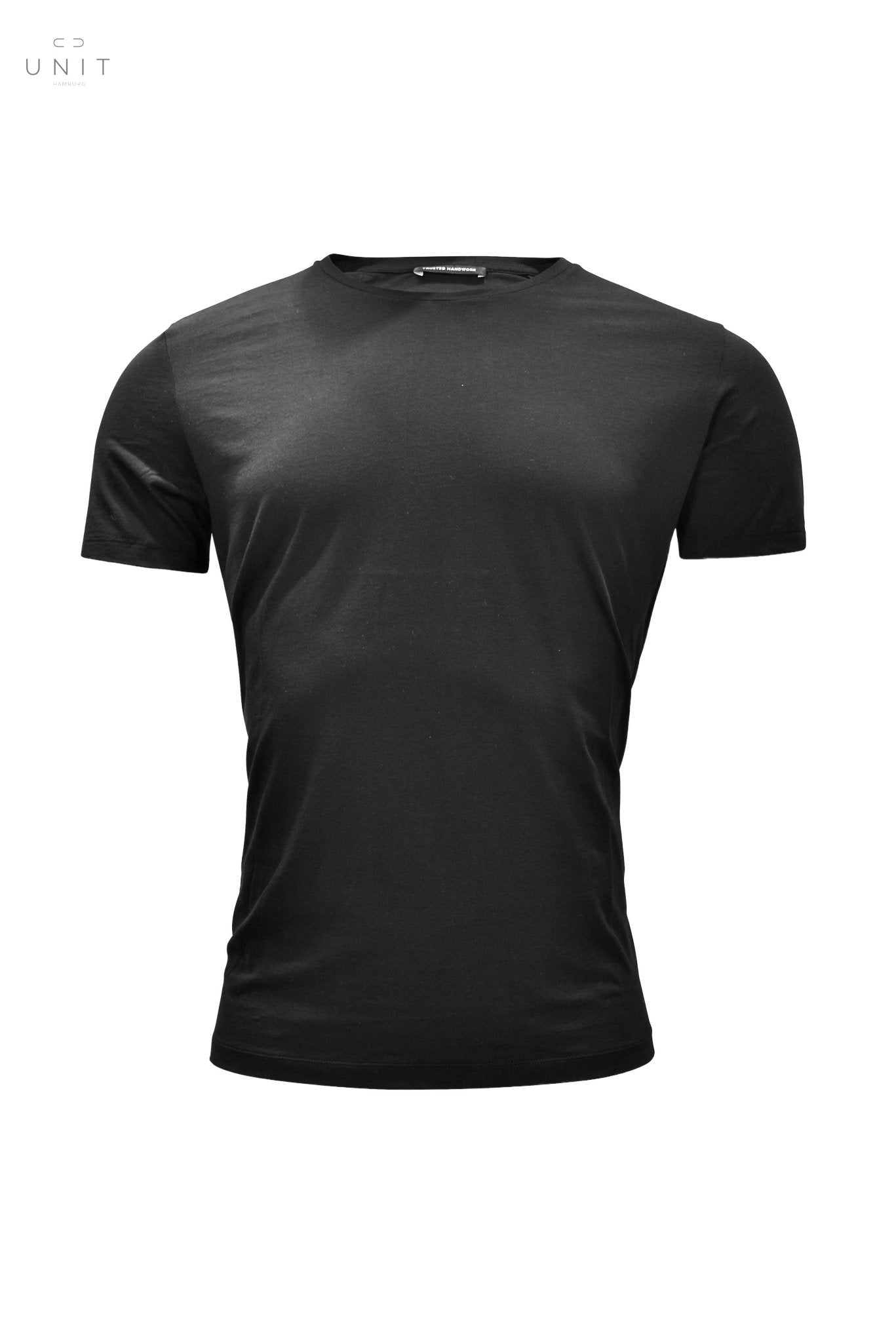 信頼の手仕事、ラウンドネック、Tシャツ、ブラック - UNIT Hamburg