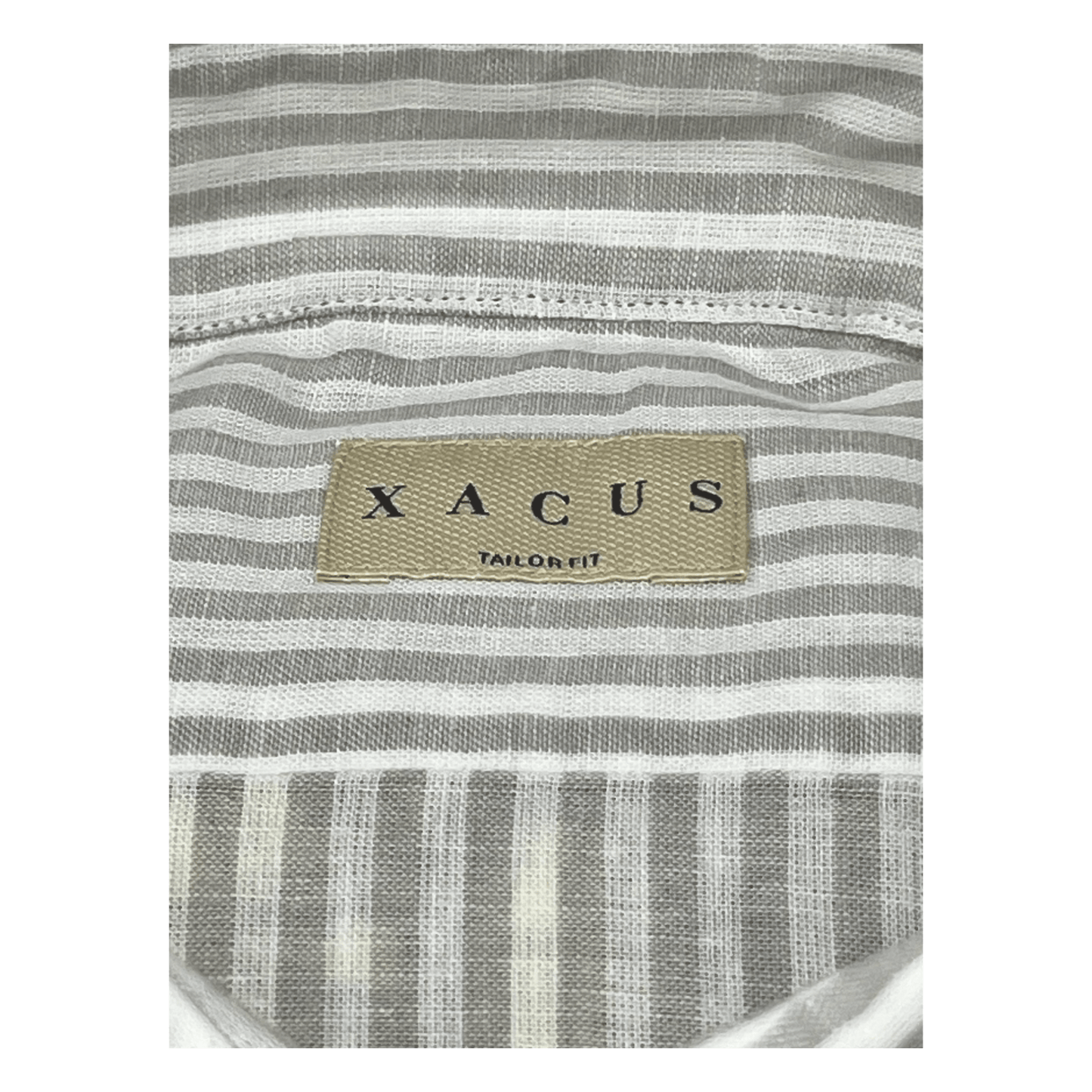 UNIT Hamburg - Xacus, gewaschenes Leinen / Baumwollhemd, Streifen, hellgrau - Xacus