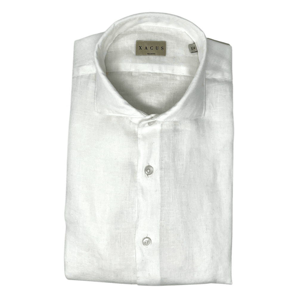UNIT Hamburg - Xacus, gewaschenes Leinenhemd, strahlendes Weiß - Xacus