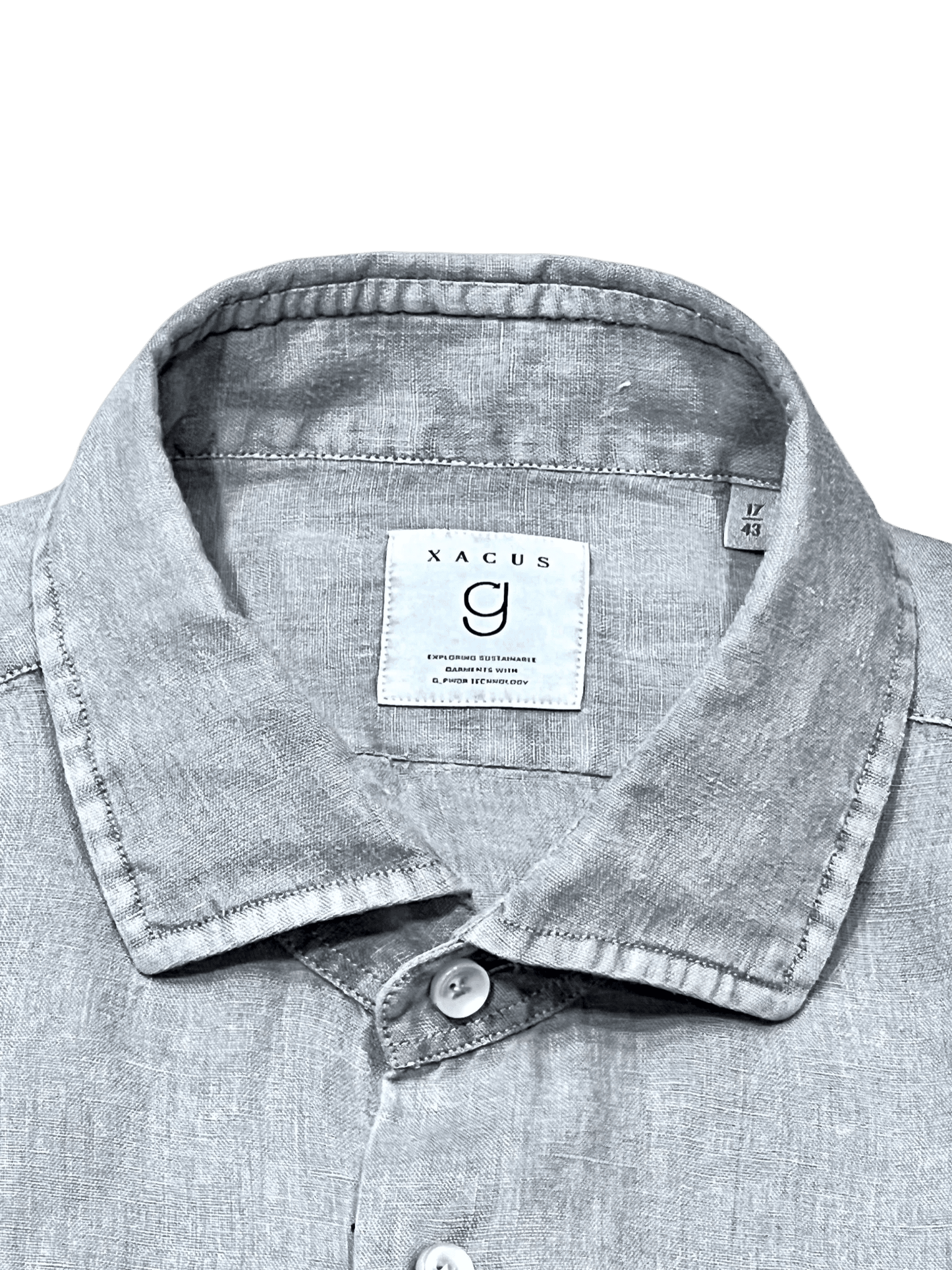 UNIT Hamburg - XACUS Leinenhemd Grau mit G_PWDR - Färbung, grau - Xacus