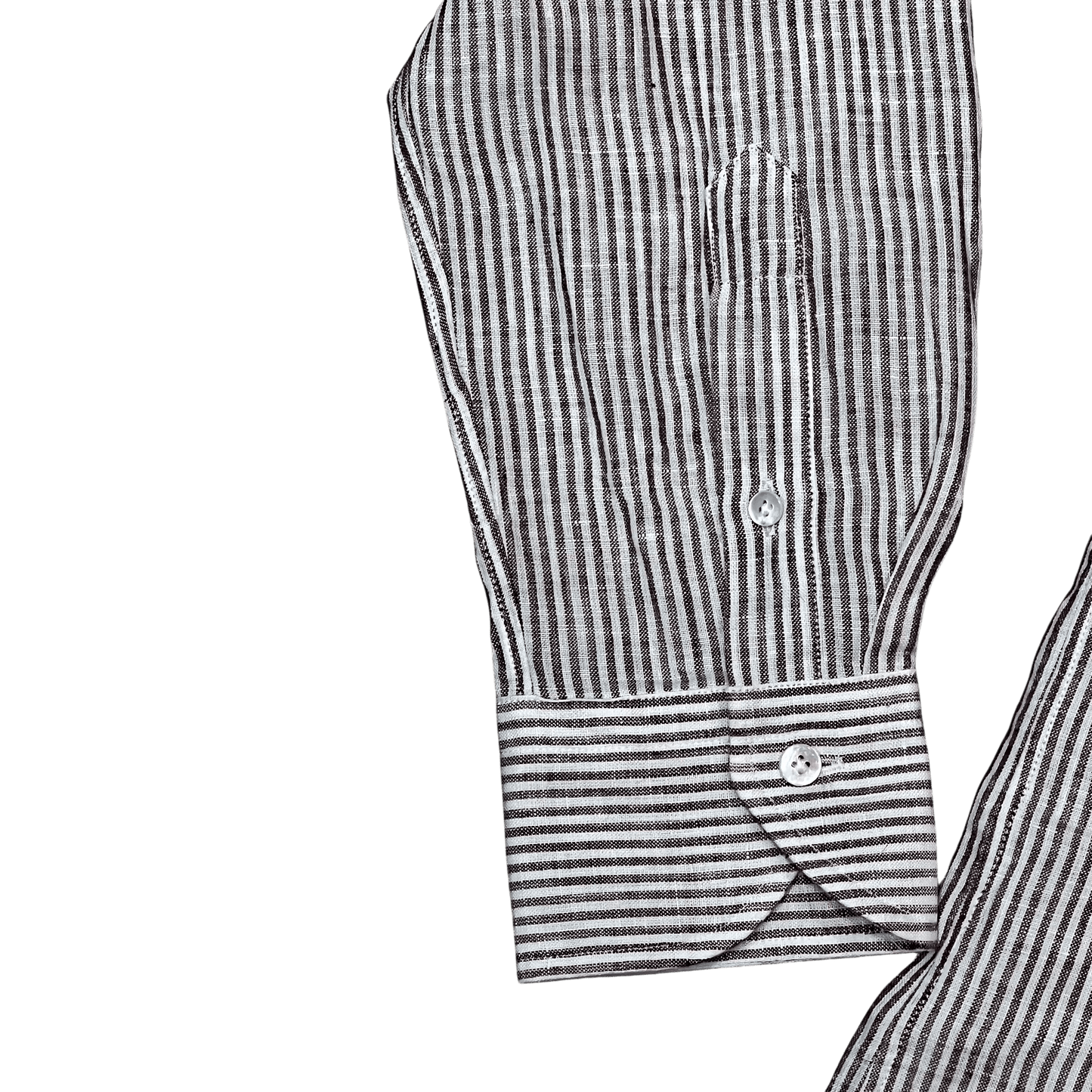 UNIT Hamburg - Xacus Washed Linen Stripe, white with brown stripes - Xacus