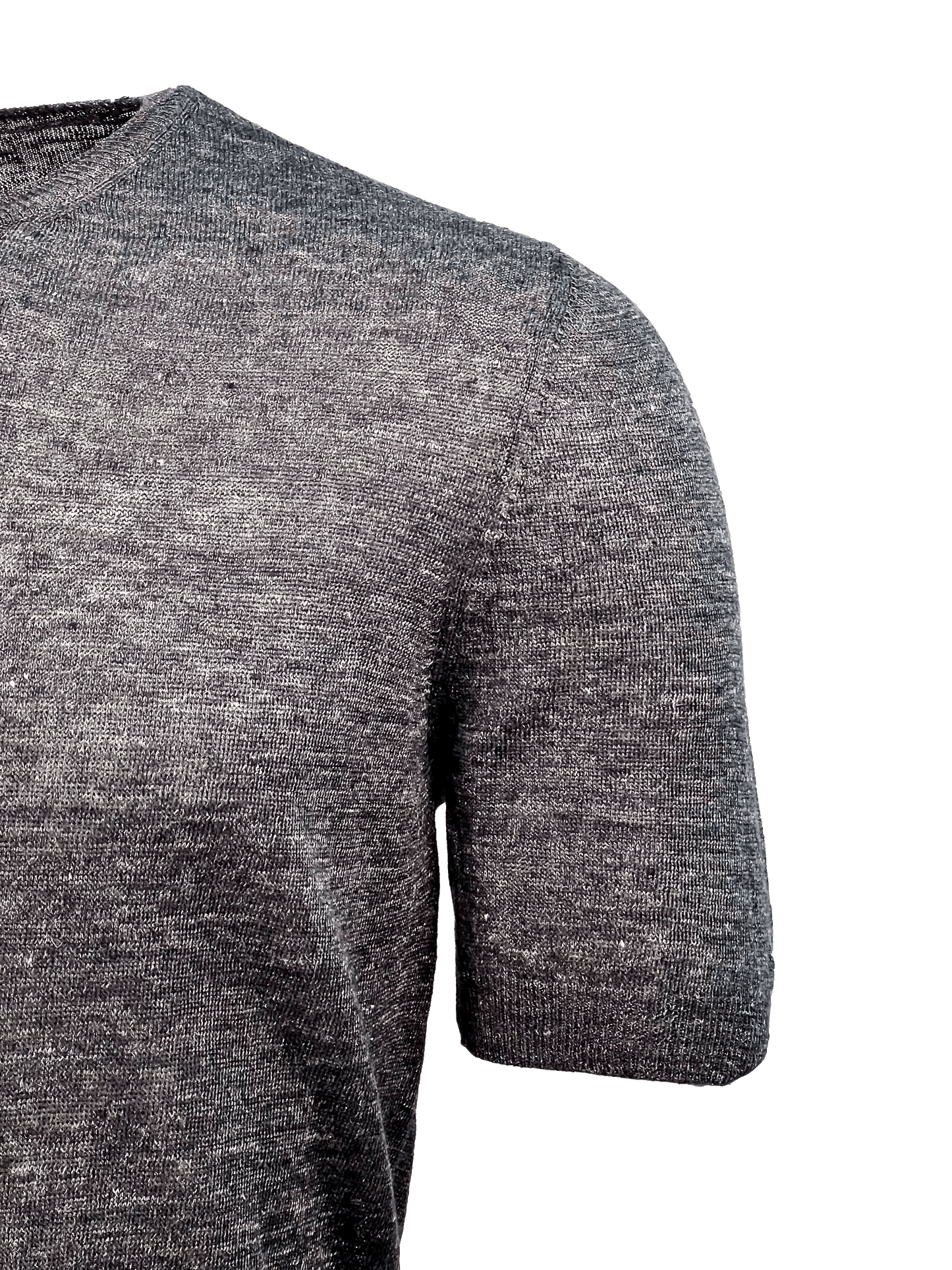 Detail Never Laundry 57177/24801 Leinen T-Shirt Rundhals grau