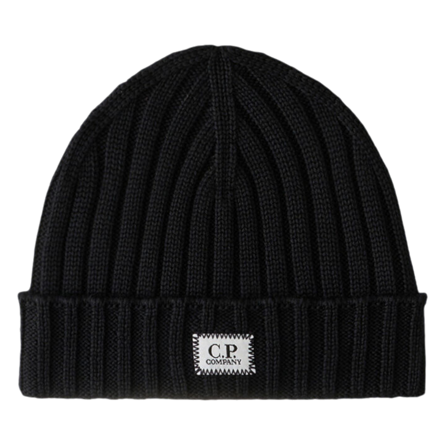 C.P. Company,Mütze,C.P. Company, Woll Beanie, Strickmütze mit Logo, black,UNIT Hamburg