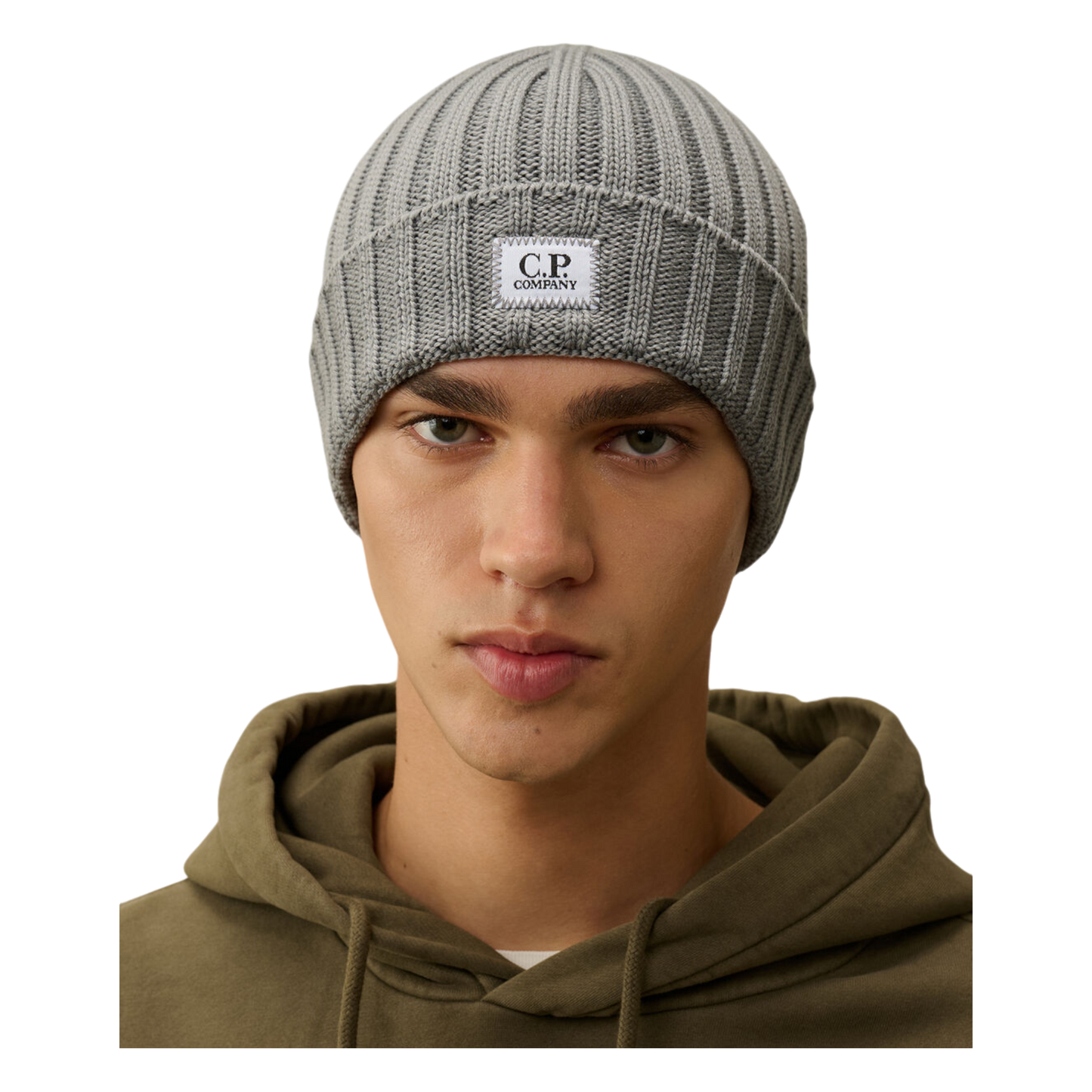 C.P. Company, Merino Logo Beanie, griffin grey